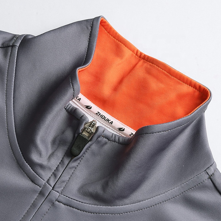 Wholesale White and Orange Customization Zip up Tracksuit Oem Custom Tracksuit for Soccer Club@详情3.jpg