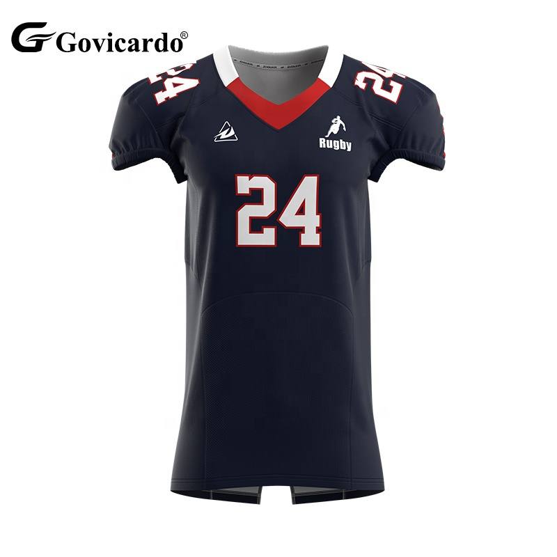 Customized Sublimation American Football Rugby Wear Uniform Shirt Custom Designs Embroidery Mesh American Football Jerseys