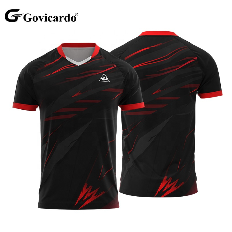High Quality Custom Breathable Short Sleeve Logo Pattern Tennis Wear Quick Dry Sublimation Men's Badminton & Volleyball Jersey