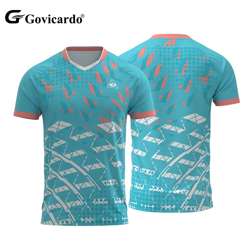 Custom Sublimation Digital Printing Men's Tennis Jersey Breathable Adult Polyester Badminton Shirt for Running Volleyball