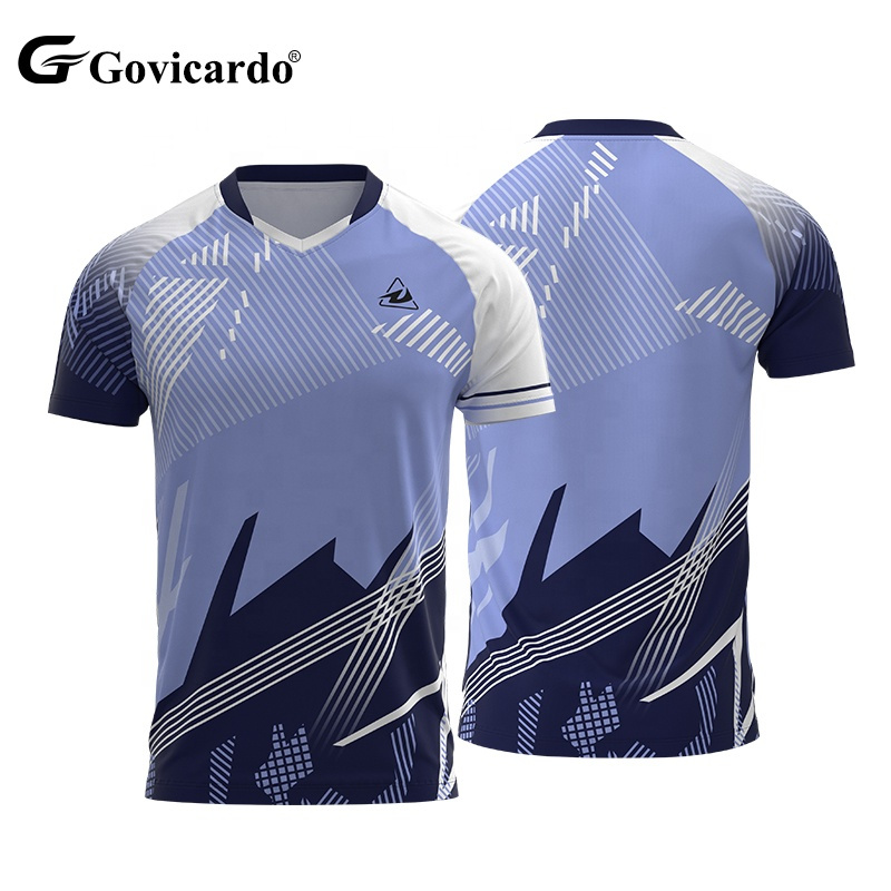 Custom Lightweight Adult Tennis Wear Breathable Men Badminton Jersey in Polyester Material for Casual Training in Volleyball
