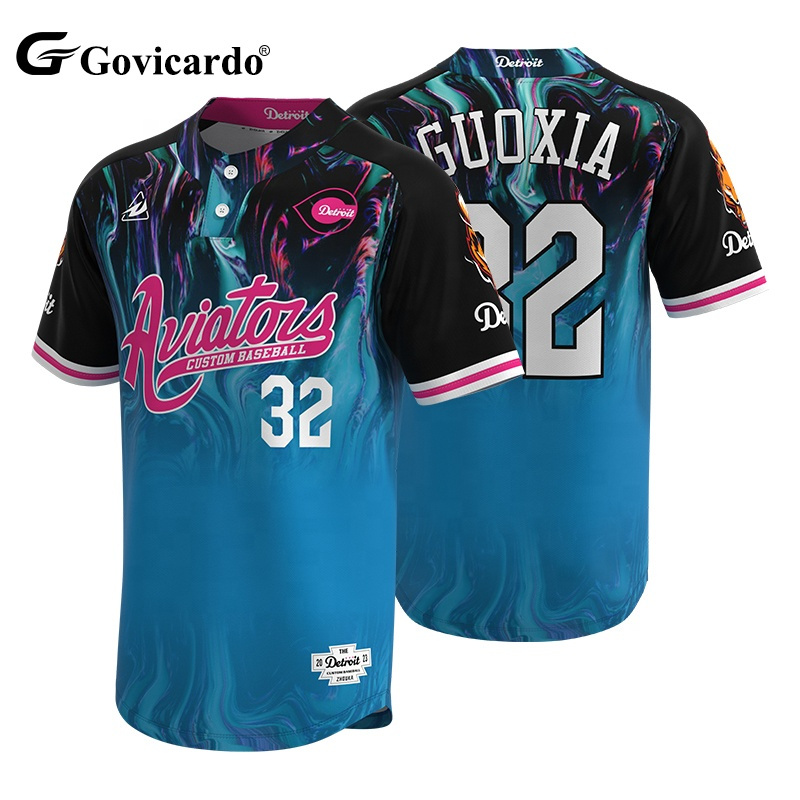 100% Polyester Custom Logo Softball Jersey Shirts High Quali
