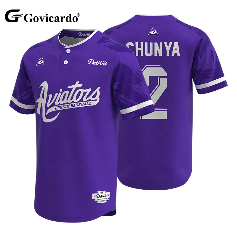 Custom Embroidery Logo Softball Jersey High Quality 100% Polyester Quick-Drying Breathable Plus Size Baseball Softball Team Wear
