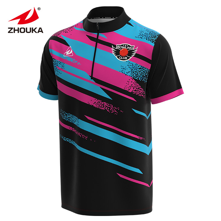 Govicardo Custom Zipper Women Sublimated-bowling-shirt
