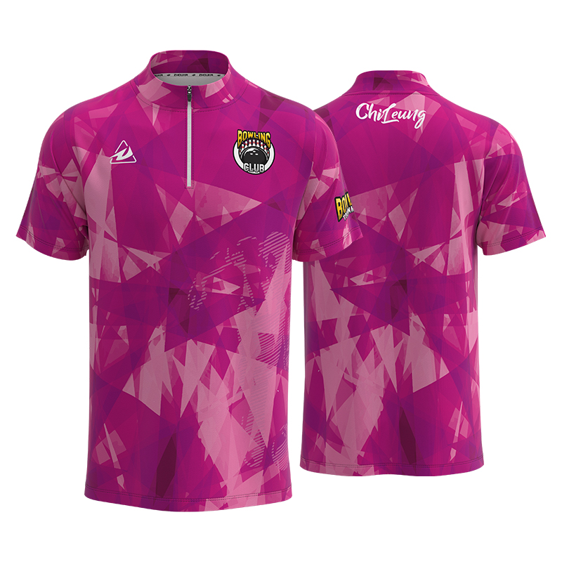 Wholesale Custom Retro Team Men Bowling Jersey Quick Dry Short Sleeve Camisetas for Adults Digital Printing Sublimated Design