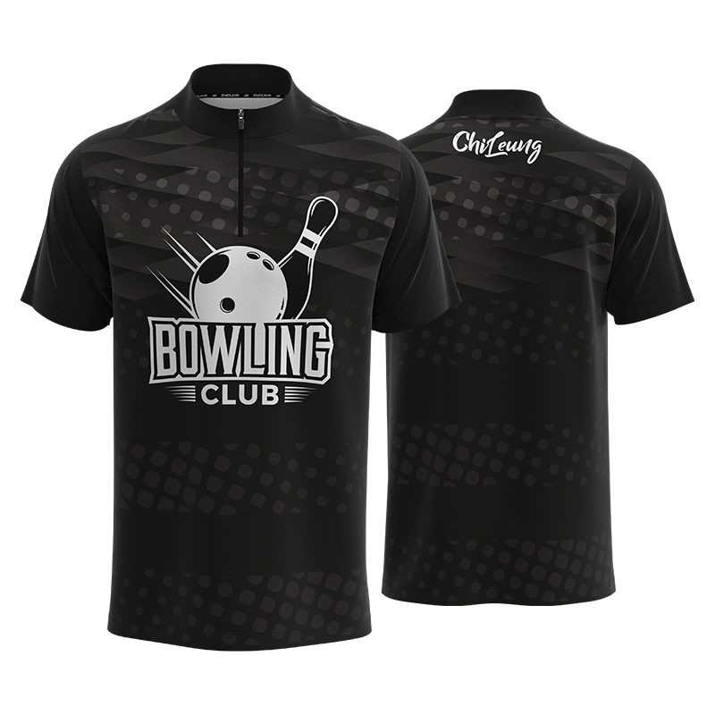 Wholesale Custom Club Pattern Design Printed Logo Men Bowling Shirts Breathable Retro Team Polyester Bowling Jersey for Adult