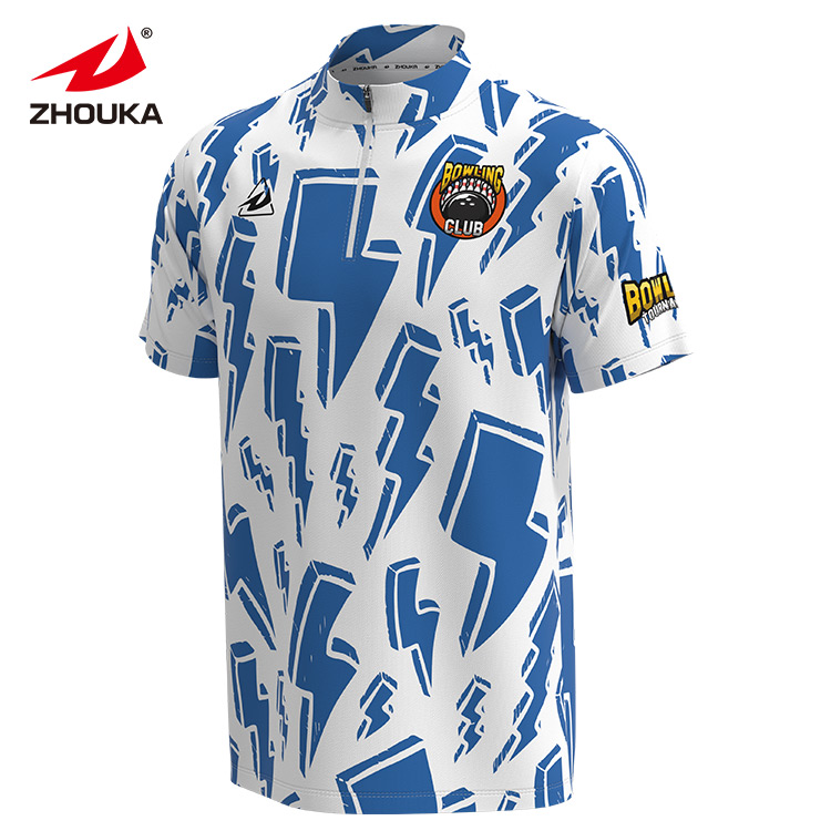 Custom Sublimated Soccer Wear-Zipper up Bowling Shirt