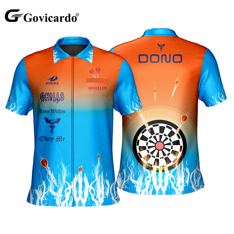 Factory Low Price Custom Image Pattern Team Number Polo Darts Shirts Sublimation Printing Logo Quick Dry Dart Jersey for Adult