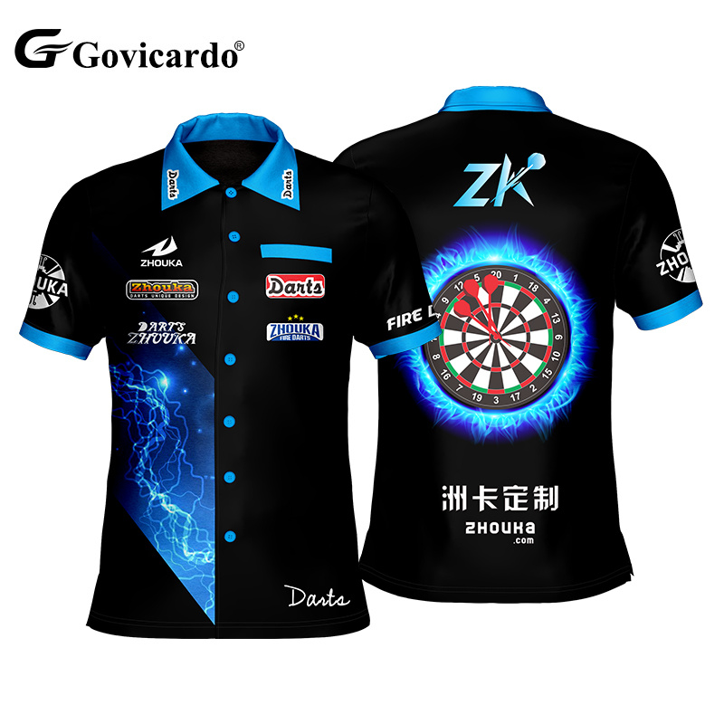 Custom Team Sportswear Darts Jersey Team Uniforms Polo T Shirt Design Full Digital Printing Dart Shirt
