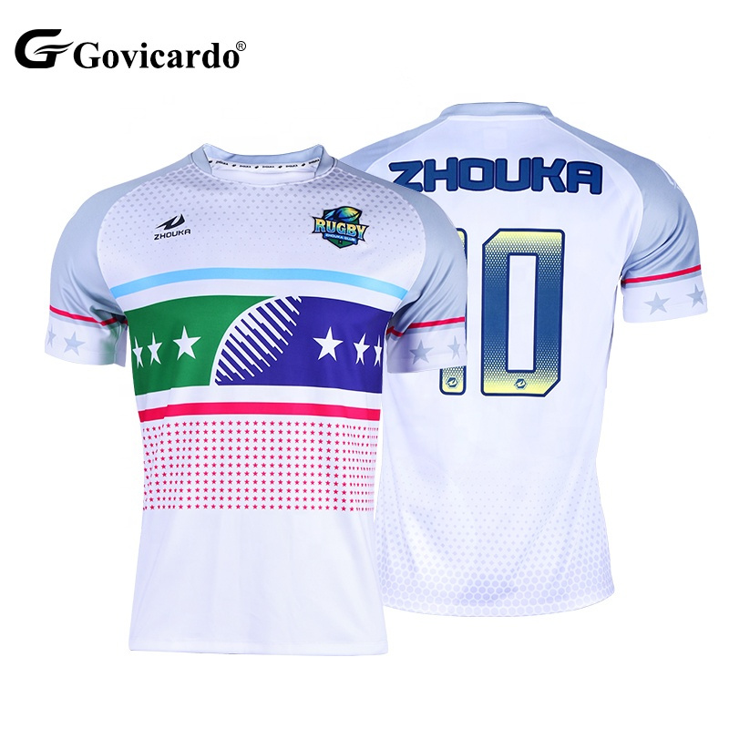 Wholesale Custom Men's Rugby Jersey Uniform Shirt Adults Spo