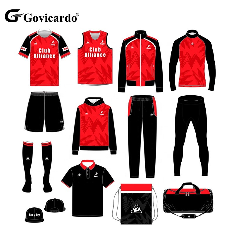 High Quality Custom Designed Men's Rugby Uniform Set Embroid