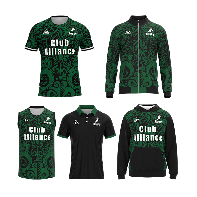 Custom Men's Football Rugby Sportswear Set Breathable Polyester Jerseys Singlets Shorts Polo Shirt Hoodie Adults League Players