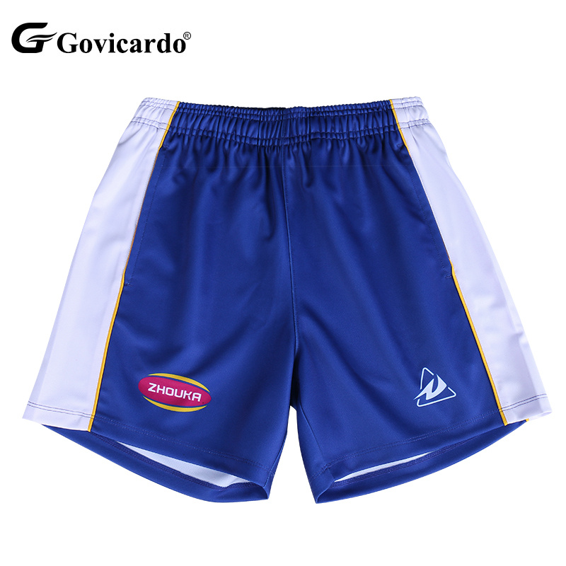 Sublimation Design Your Own Football Rugby Shorts with Pockets High Quality Heavy Duty Polyester Custom Footy Shorts for Men