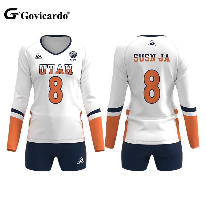 Custom Sublimation Long Sleeve Volleyball Jersey Suit for Wo