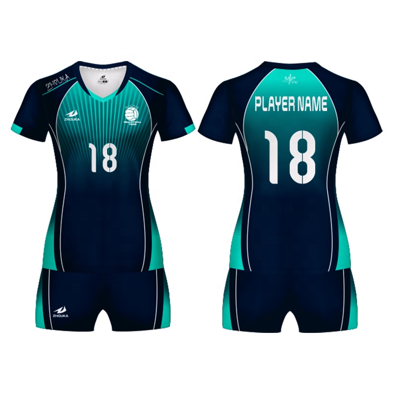 Women's Custom Made Club Girls Volleyball Jersey Set Wholesale Short Full Sublimated Breathable Volleyball Uniform Designs