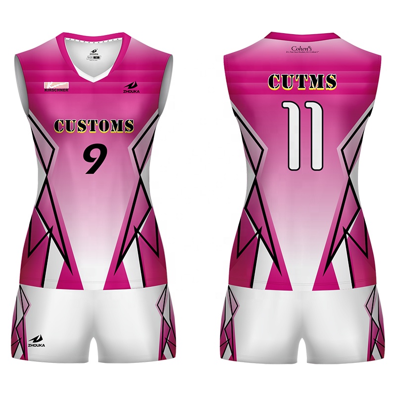 High Quality Custom Design Wholesale Women's Volleyball Uniforms Polyester Sublimation Female Volleyball Team Jersey Sets