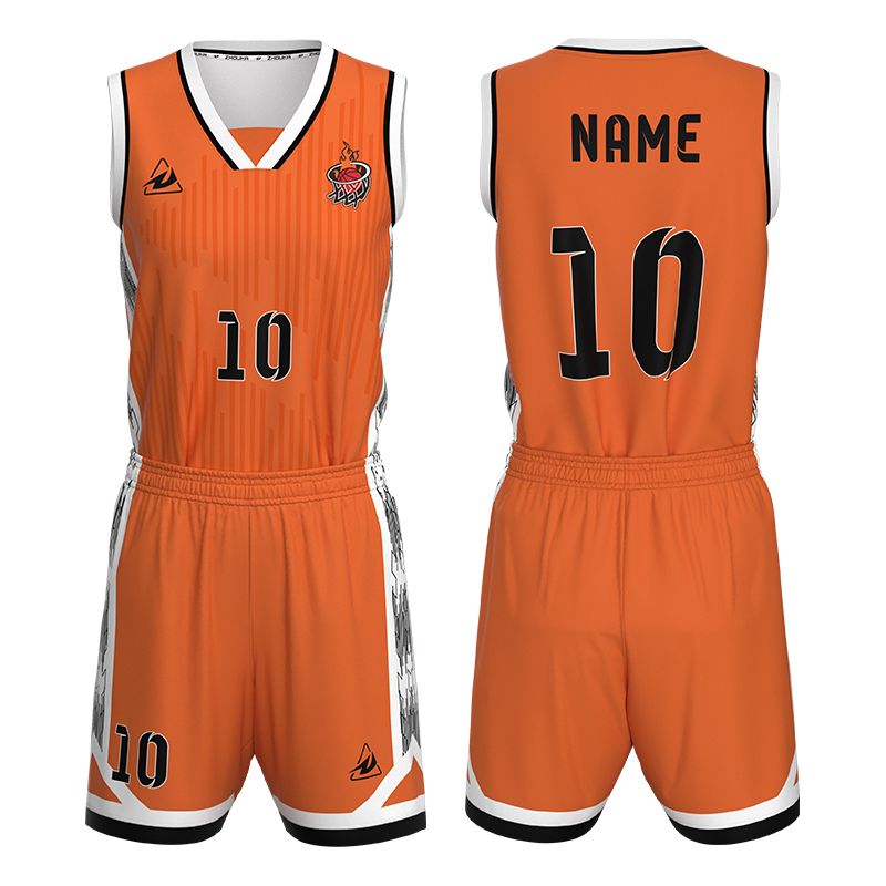 Women's Custom Orange and Blue Basketball Uniform Set Breathable Team Wear in Plus Sizes