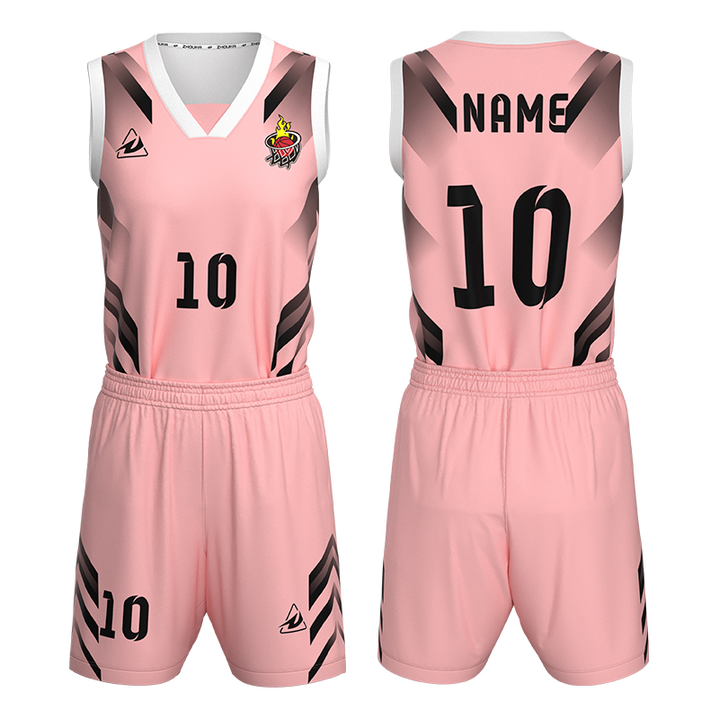 Black and Red Reversable Color Pink Sublimated Womens Uniform Design Wear Basketball Jersey for Women