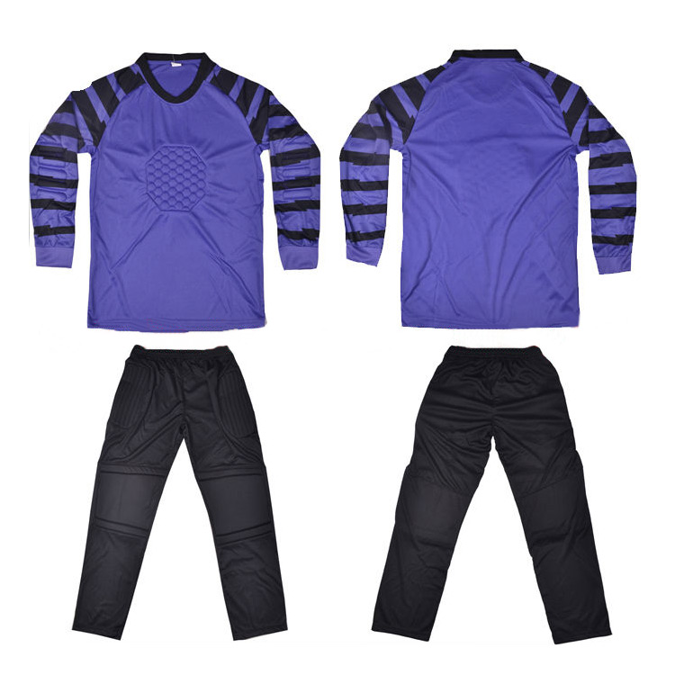 Purple Kids Football Uniform Cheap Goalie Jersey Goalkeeper Uniform