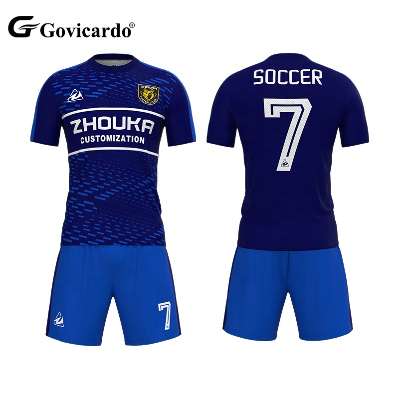 Custom Sublimation Print Football Kits Soccer Jersey Sport Soccer Wear Men's Football Uniform No Name Logo Football Shirt