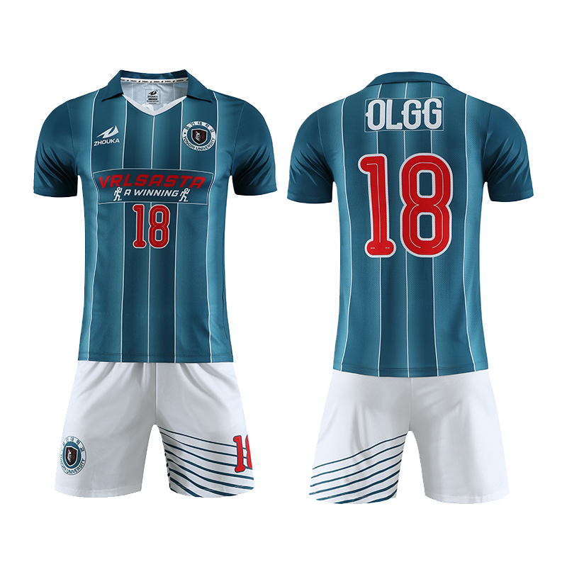 Custom Striped Polyester Retro Soccer Jersey with Polo Colla