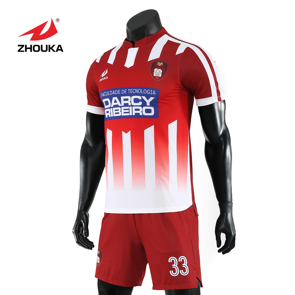Hot Soccer Wear Top Thai Quality Cheap Soccer Uniform Blue Team Football Jersey China