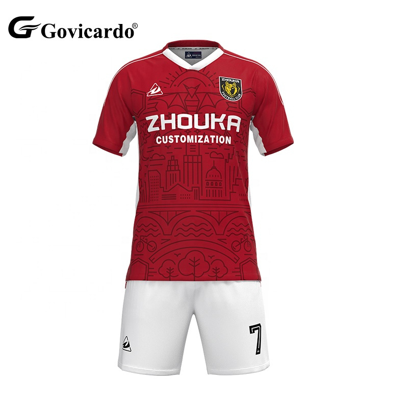 High Quality Custom Design Men's Soccer Uniform Suit Full Set Including Jersey Shirt Short Sleeve Wholesale Custom Club Football