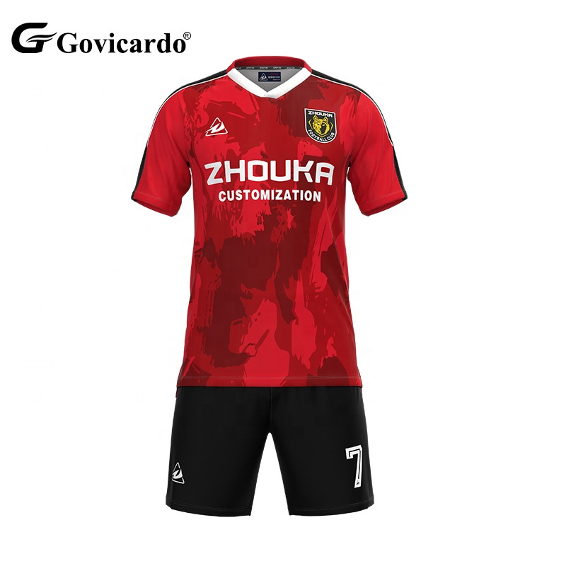 Wholesale Custom High Quality Men Soccer Jersey Club Personalized Design Sublimation Mesh Soccer Wear Football Uniform Teams Set
