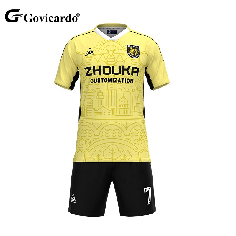 Custom Breathable Quick Dry Digital Print Soccer Sets Adult Men's Team Uniform Kit