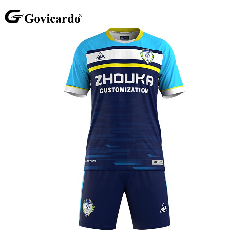 Custom Adult & Youth Men Football Jersey Set Short Sleeve Sublimation Soccer Jerseys OEM Service School Team Uniforms
