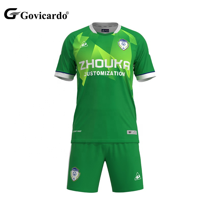 Green Retro Soccer Jerseys Set for Men Custom Logo Wholesale Factory Sublimation Training Wear Club Football Uniform
