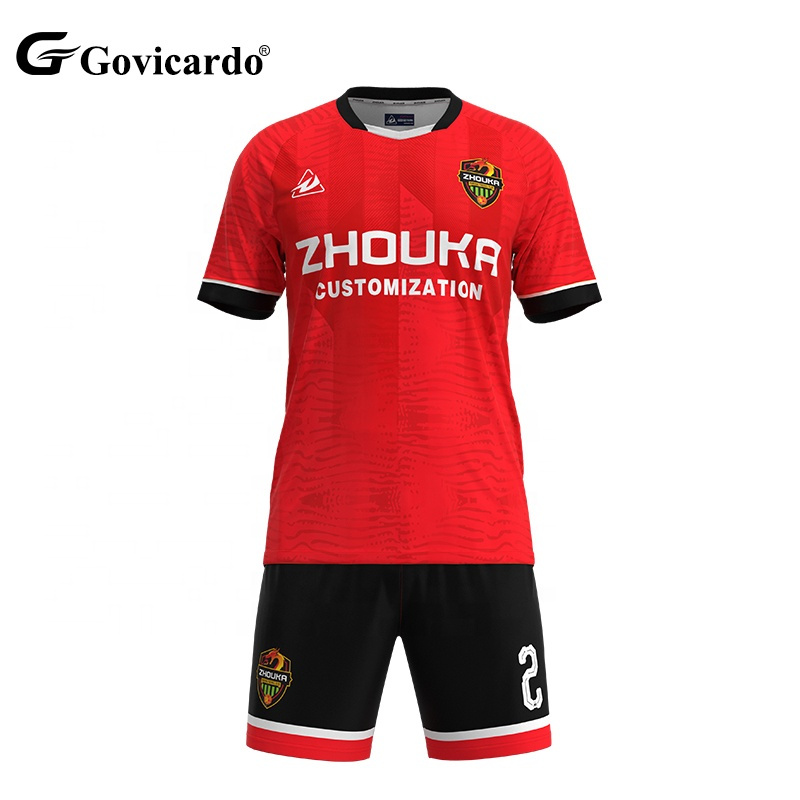 OEM Custom Breathable Soccer Uniform Kit Men's Polyester Football Jersey with Sublimation Set Style