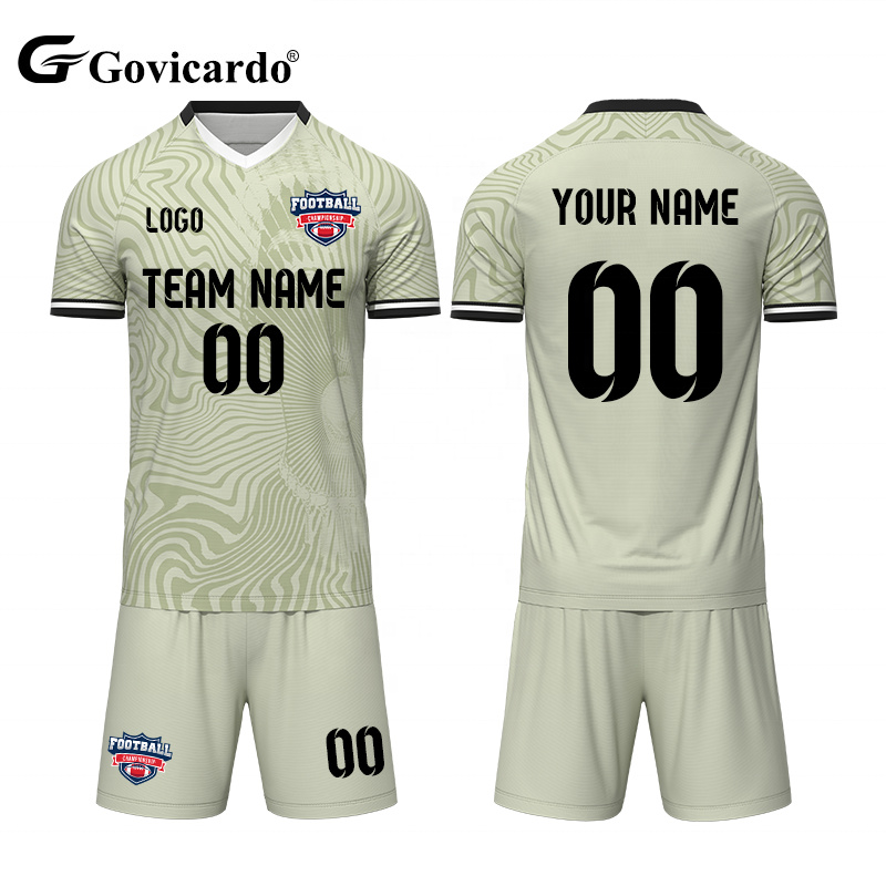High Quality Custom Youth Men Soccer Wear Sets Quick Dry Foo