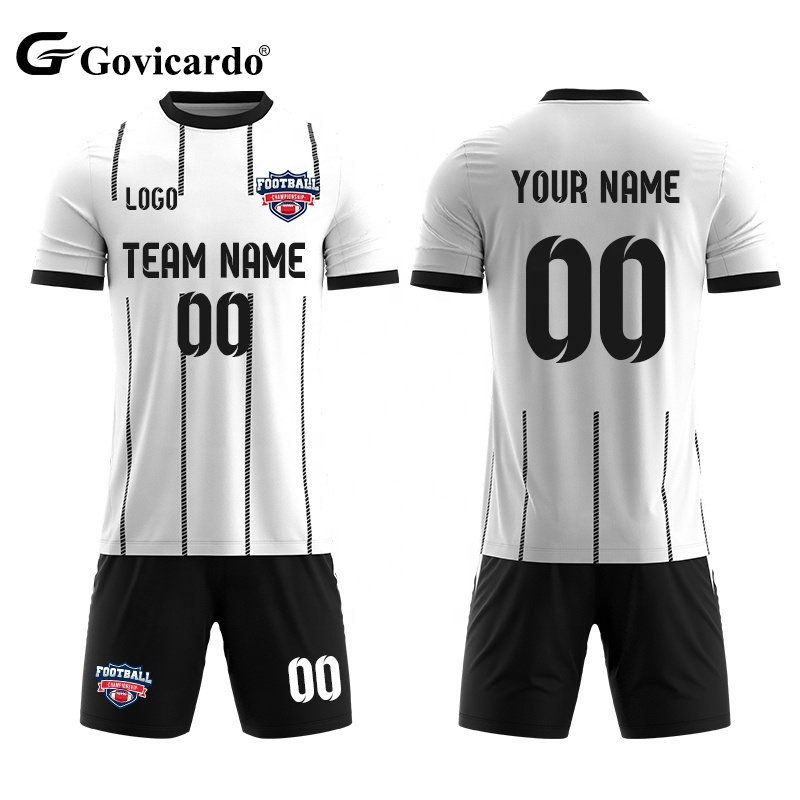 Custom Men's Football Uniforms Quick Dry Retro Soccer Jersey Sets with Sport Team Logo Wholesale OEM Service