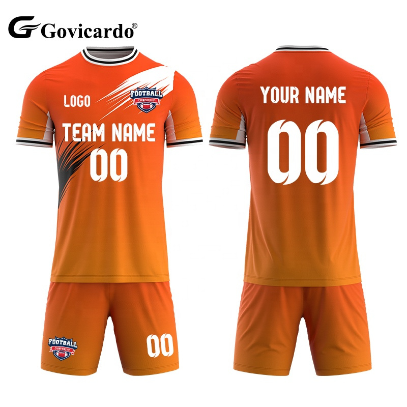Wholesale Custom Quick Dry Breathable Men Soccer Jersey Kits Sublimation Retro Soccer Uniform Set Sublimation Football Wear Suit