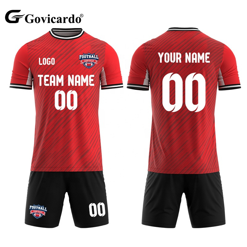 Factory Wholesale Custom Sublimated Logo Football Jersey Youth Team Club Soccer Uniform Sets Training Quick Dry Soccer Wear Kits