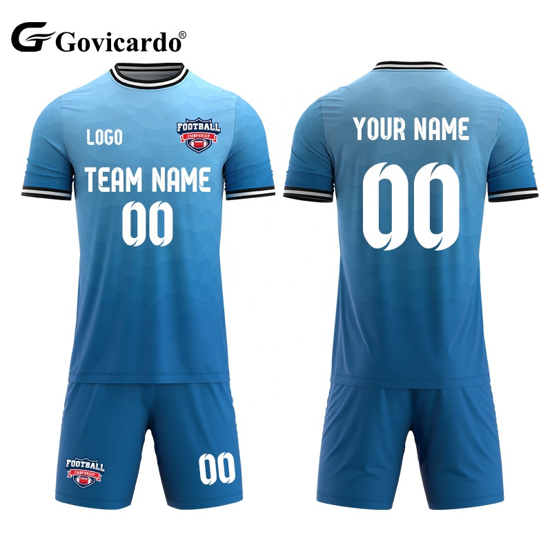 Customized Logo & Team Men Football Wear Sets Training Quick Dry Soccer Jersey Kits Sublimation Printed Soccer Uniform Suit