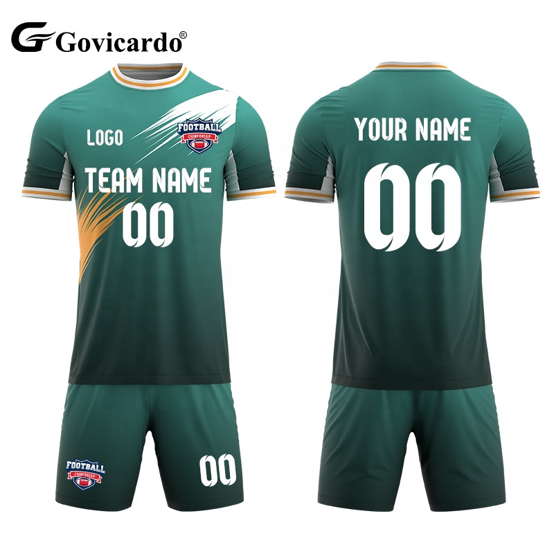 Custom Jacquard Mesh Fabric Soccer Uniform Kits for Adults Retro Classic Breathable Football Wear Factory Direct Sport Jersey