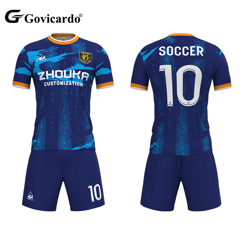 Wholesale Custom Logo National Printed Breathable Youth Team Wear Sublimation Soccer Jersey Retro Football Uniforms Set