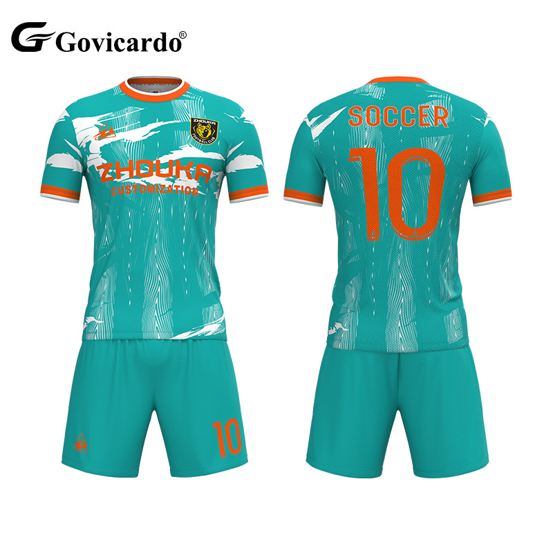 Wholesale High Quality Soccer Teamwear Series Football Heat Printed Training Sublimated Soccer Uniform Team Club Men Shirt
