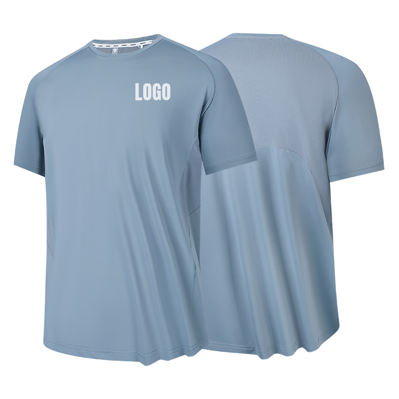 OEM Custom Logo Summer Lightweight Gym Training Top Men's Spandex Polyester Casual Fitness Running T-Shirt Plus Size Breathable