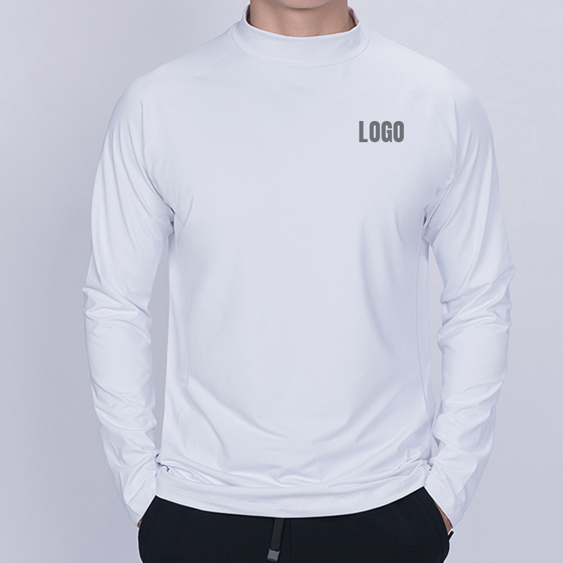 Men's Slim Fit Long Sleeve Gym Training Active Sports Wear Compression Shirt Custom Logo Spring Plus Size Jogging Workout Shirt