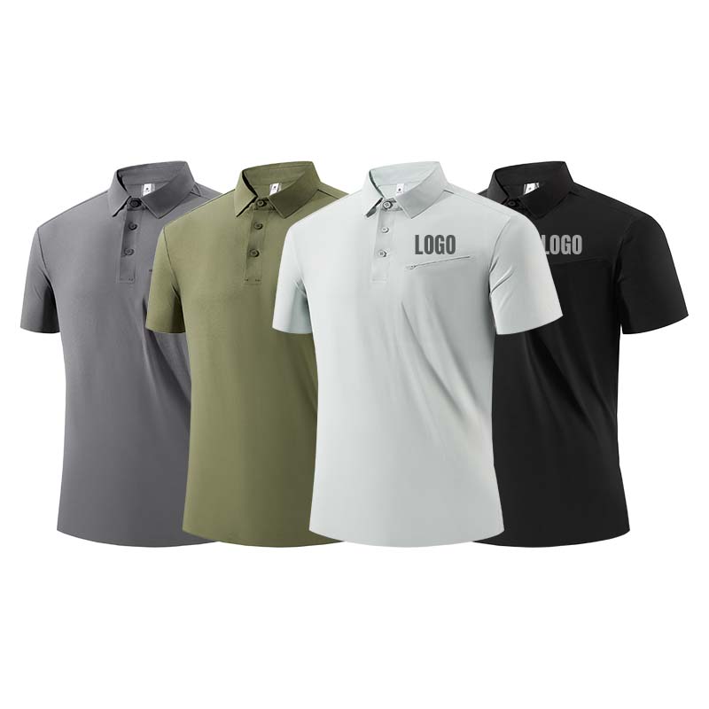 High Quality Summer Breathable Polyester Fitness Golf Shirts Customized Logo Plus Size Polo for Men Performance Ice Silk