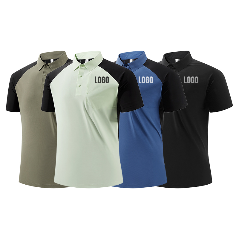 Men's High Quality Summer Ice Silk Golf Polo Shirt Quick-Drying Breathable Polyester Sport Top Custom Logo Plus Size Active Tops