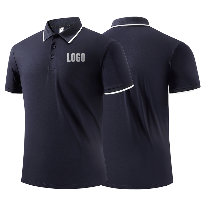 High Quality Men's Casual Sport Short Sleeve Polo Shirt Business Collared Top with Button Placket Active Golf Polo T Shirt