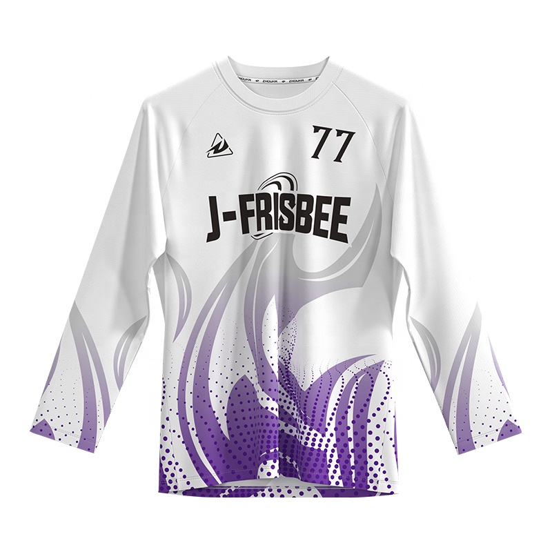 Custom Men's O-Neck Long Sleeve Jersey Shirt Loose Fit 100% Breathable Polyester Quick Dry Digital Sublimation Print Sport