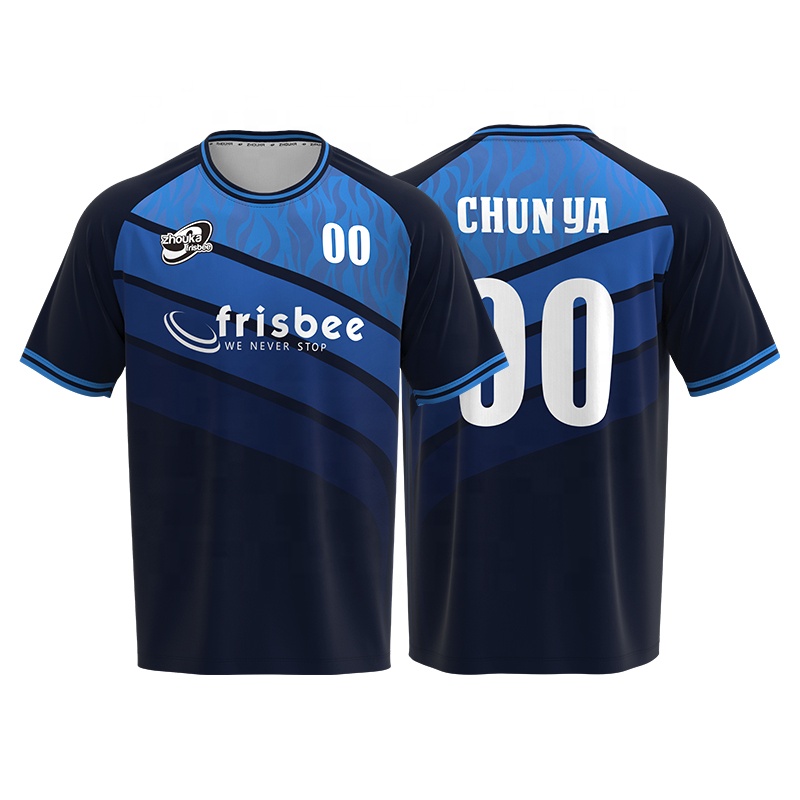 OEM Custom 100% Polyester Printed Men's Jersey T-Shirt Quick Drying Loose Sublimation Digital Printing Sport Shirts Short