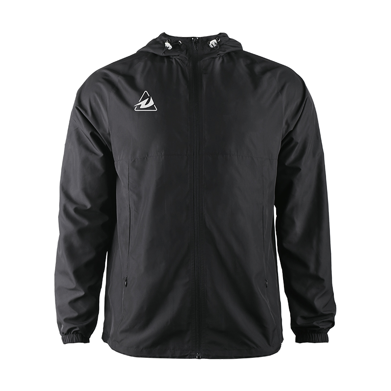 OEM Custom High Quality Polyester Zip Drawstring Hooded Waterproof Track Jacket Breathable Outdoor Training Windbreaker Jacket
