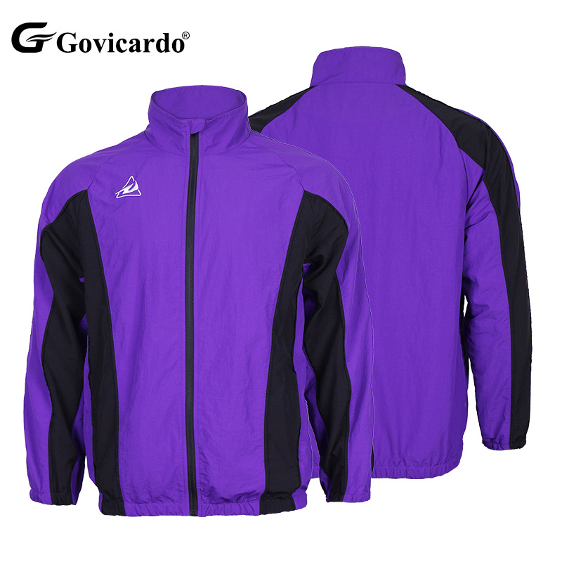 Men's Waterproof Windproof Nylon Jacket Tracksuit Custom Streetwear Embroidered Track Windbreaker Purple Breathable for Spring
