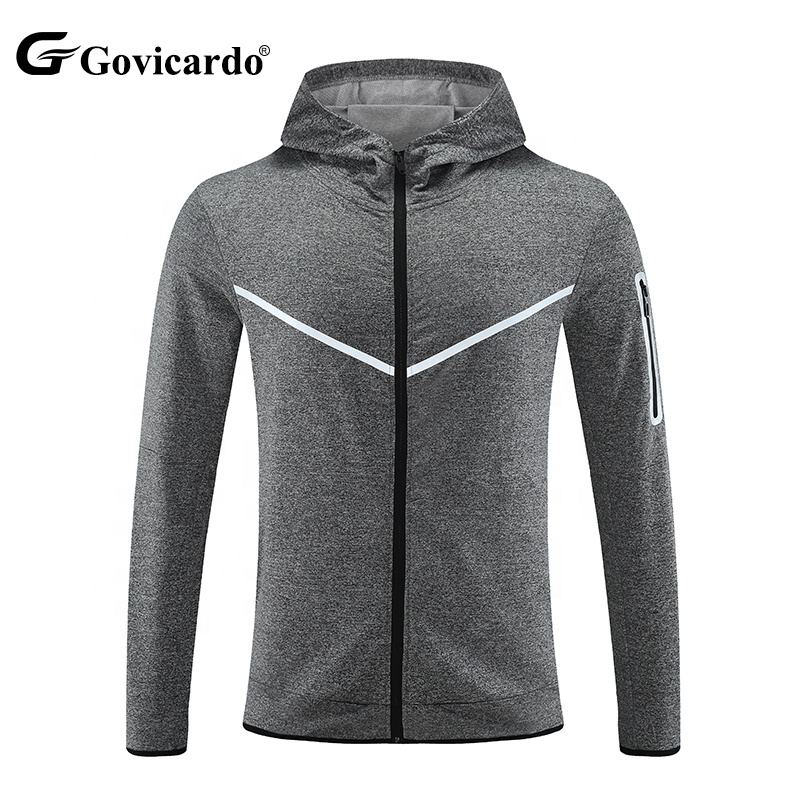 Custom Logo Breathable Quick Dry Men Soccer Jersey Sports Jackets Tracksuits Zipper Hooded Football Training Jackets Uniforms
